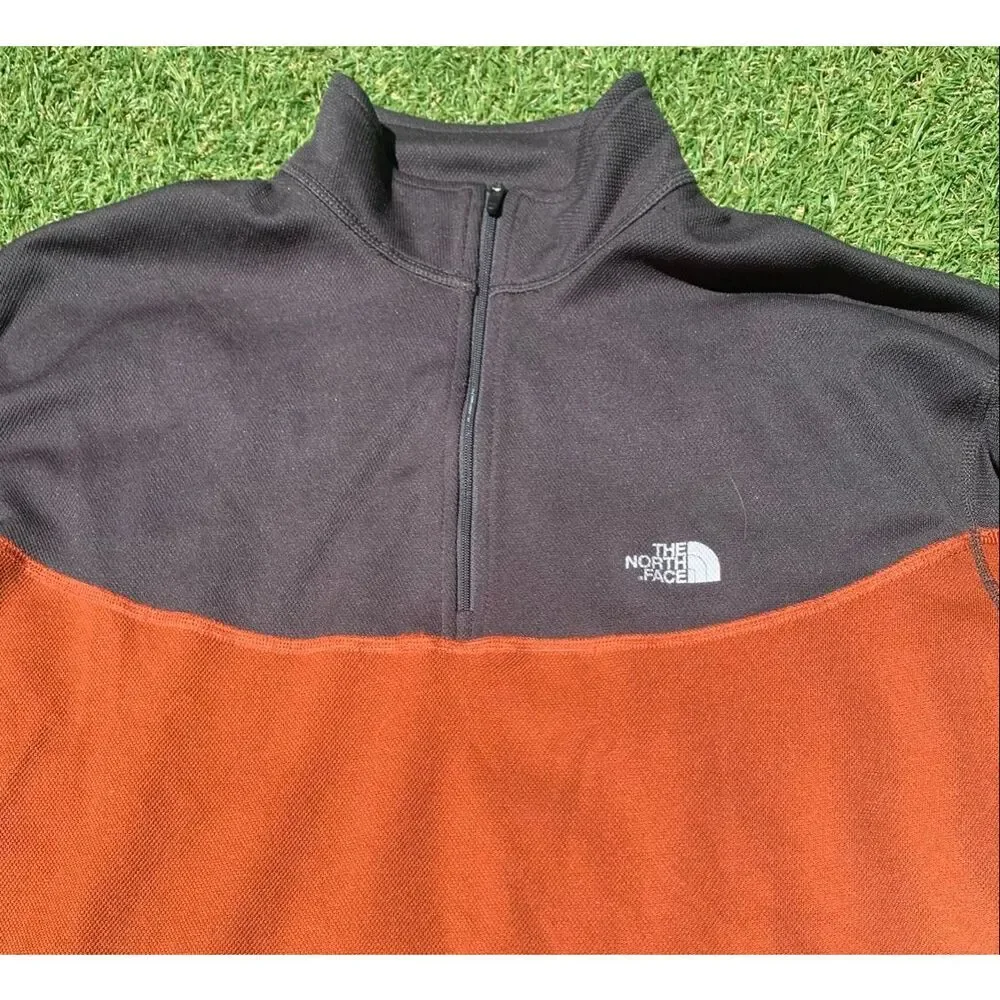 The North Face Flight Series orange gray 1/4 Zip Vapor Wick JACKET TOP MEN sz L